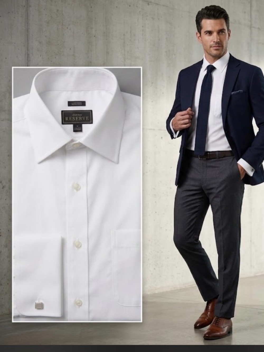 Jos. A. Bank White Men's Dress Shirt with Chest Pocket